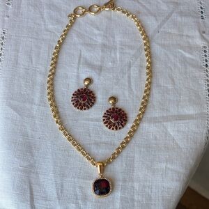 Talbots red necklace set